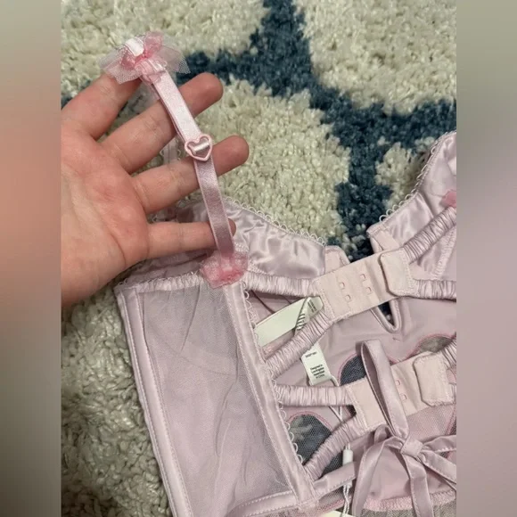 For Love and Lemons Valentines Pink Heart Bustier NWT Size Small - Picture 5 of 6